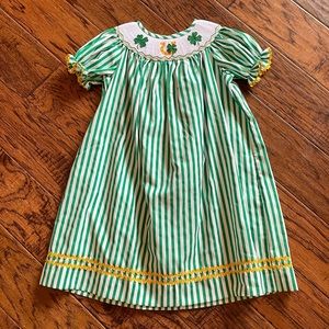 EUC - Stellybelly Shamrock Smocked Dress